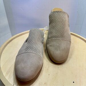 Dolce Vita Perforated Tan Suede Mules Size 8